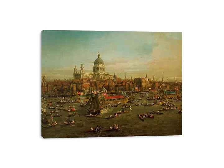 The River Thames with St. Paul's Cathedral on Lord Mayor's Day, detail of St. Paul's Cathedral, c.1747-48