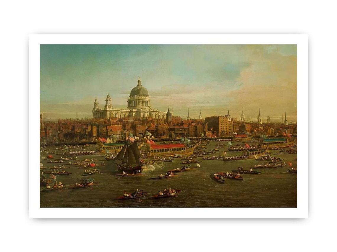 The River Thames with St. Paul's Cathedral on Lord Mayor's Day, detail of St. Paul's Cathedral, c.1747-48