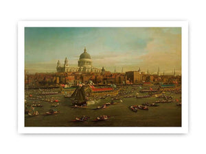 The River Thames with St. Paul's Cathedral on Lord Mayor's Day, detail of St. Paul's Cathedral, c.1747-48