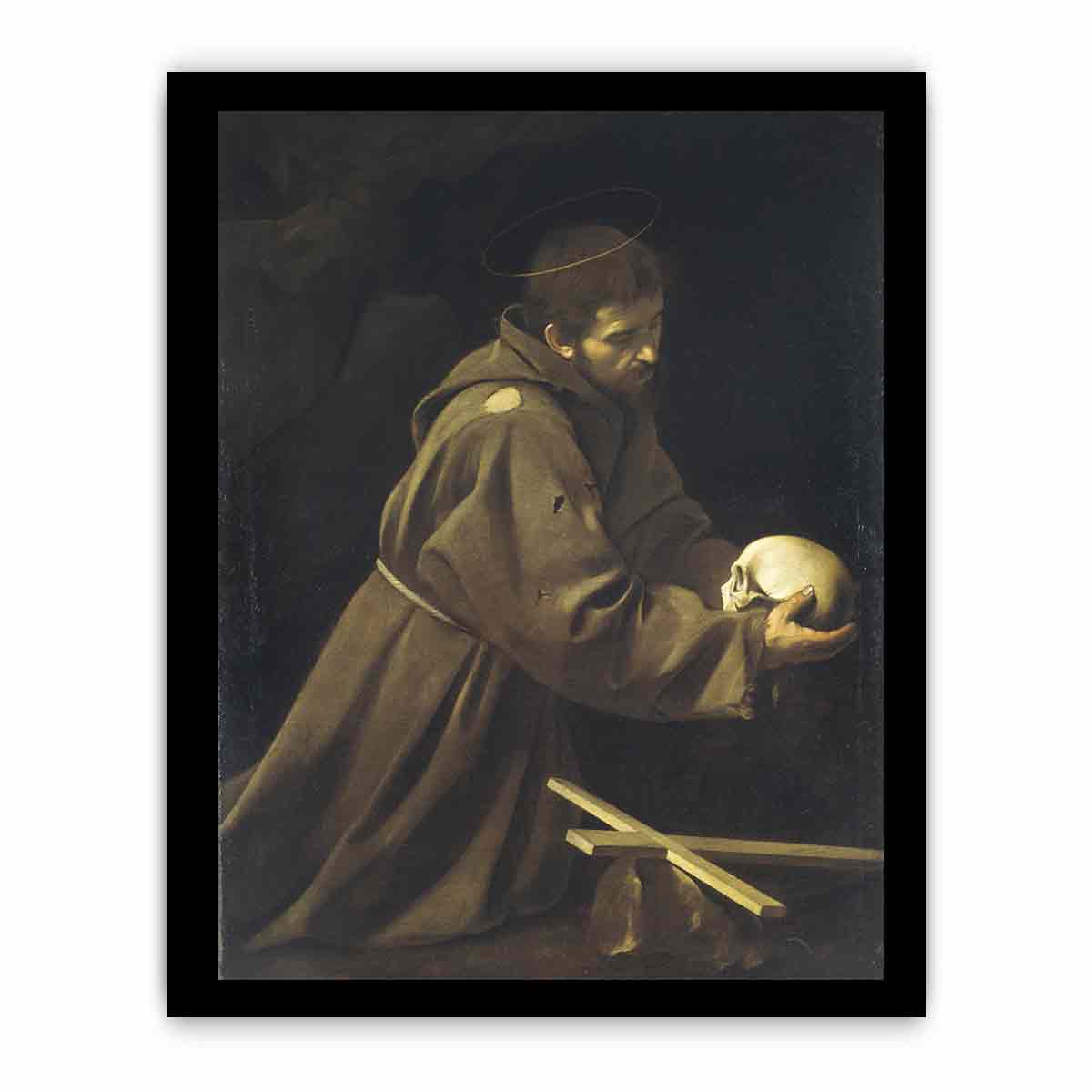 St Francis in Prayer By Caravaggio