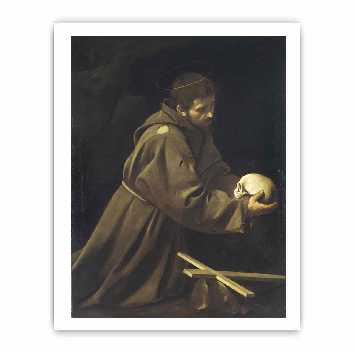 St Francis in Prayer By Caravaggio