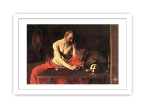 St Jerome, by Michelangelo Merisi da Caravaggio, 1607, at St John's Co-Cathedral, Valletta, Malta. Caravaggio