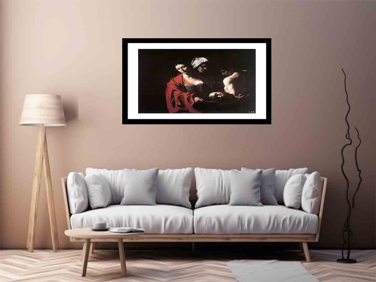 Salomé con la cabeza del Bautista By Caravaggio