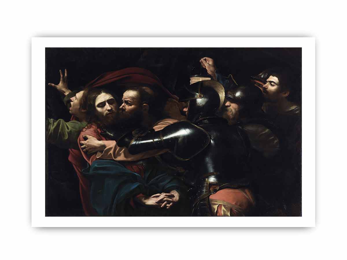 Caravaggio - The Taking of Christ (right colors and contrast - official image).