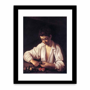 Boy Peeling a Fruit