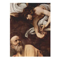 Paintings of Contarelli chapel in San Luigi dei Francesi church in Rome. Scene: St. Matthew and the angel, detail. By Caravaggio