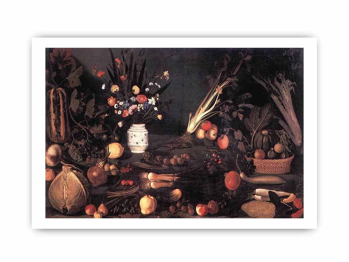 Still-Life with Flowers and Fruit By Caravaggio