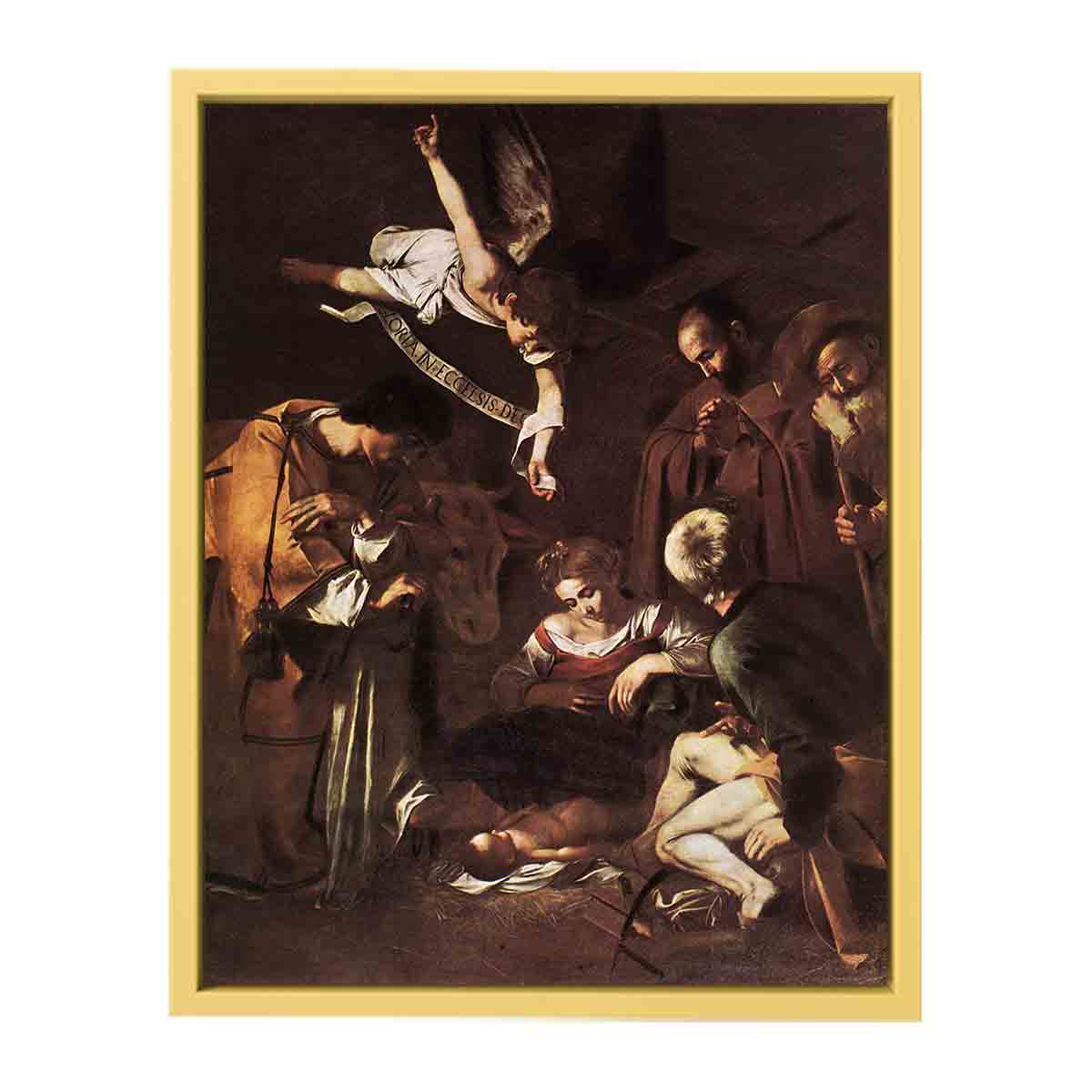 Nativity with St Francis and St Lawrence By Caravaggio