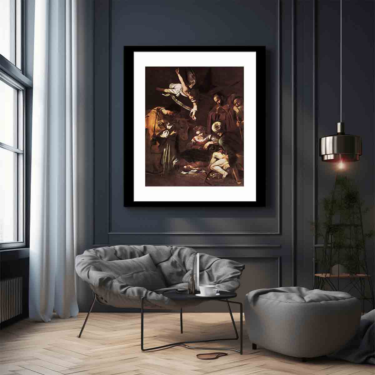 Nativity with St Francis and St Lawrence By Caravaggio