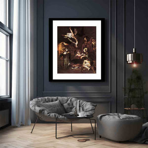 Nativity with St Francis and St Lawrence By Caravaggio