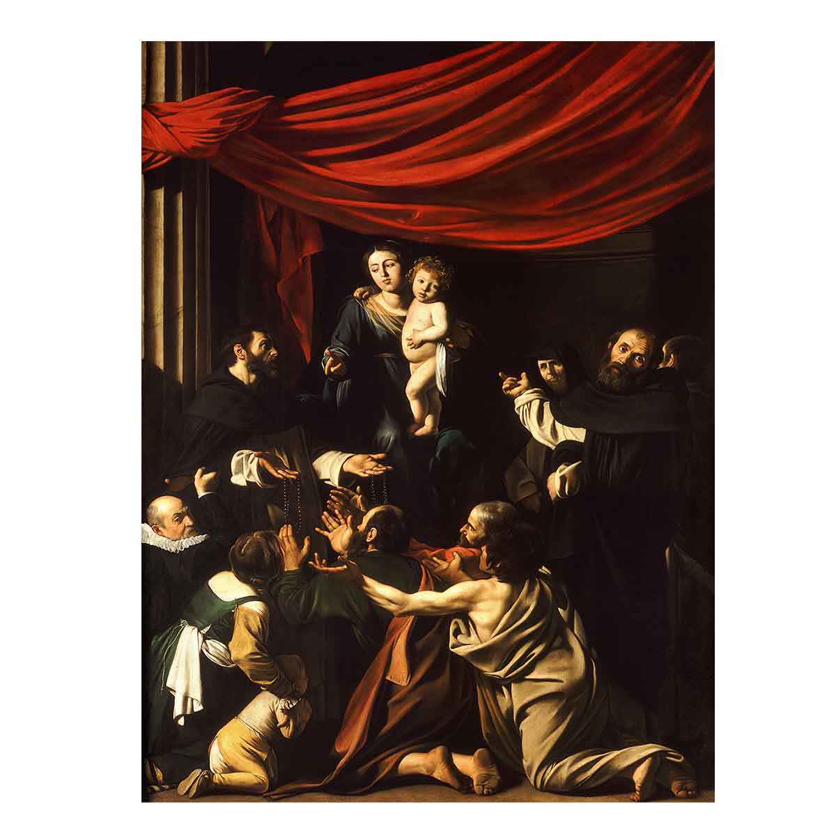 Madonna of the Rosary By Caravaggio