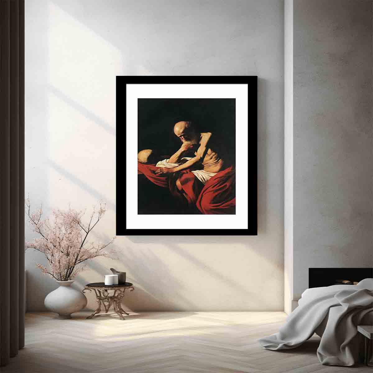 Saint Jerome penitent By Caravaggio