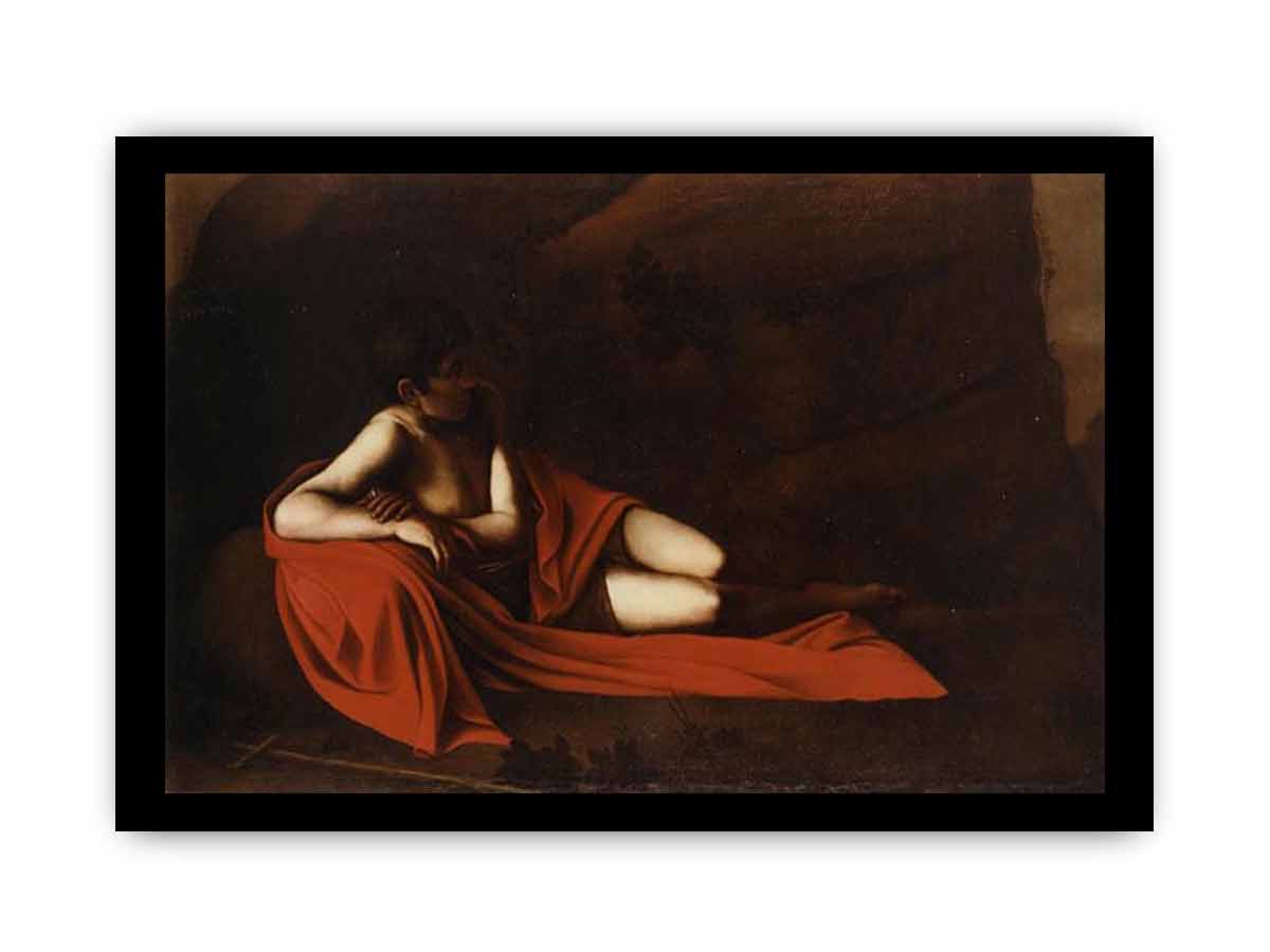 Saint John the Baptist Reclining By Caravaggio