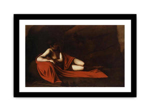 Saint John the Baptist Reclining By Caravaggio