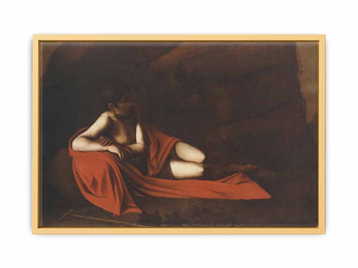 Saint John the Baptist Reclining By Caravaggio