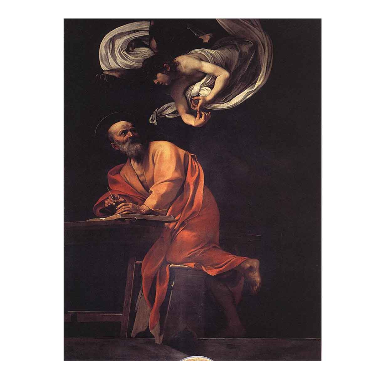 The Inspiration of Saint Matthew By Caravaggio