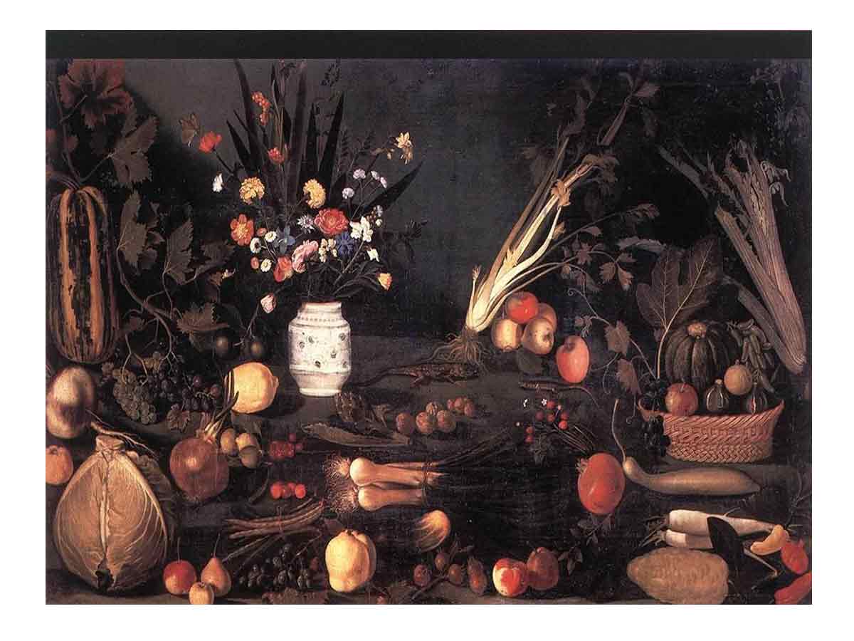 Still-Life with Flowers and Fruit By Caravaggio