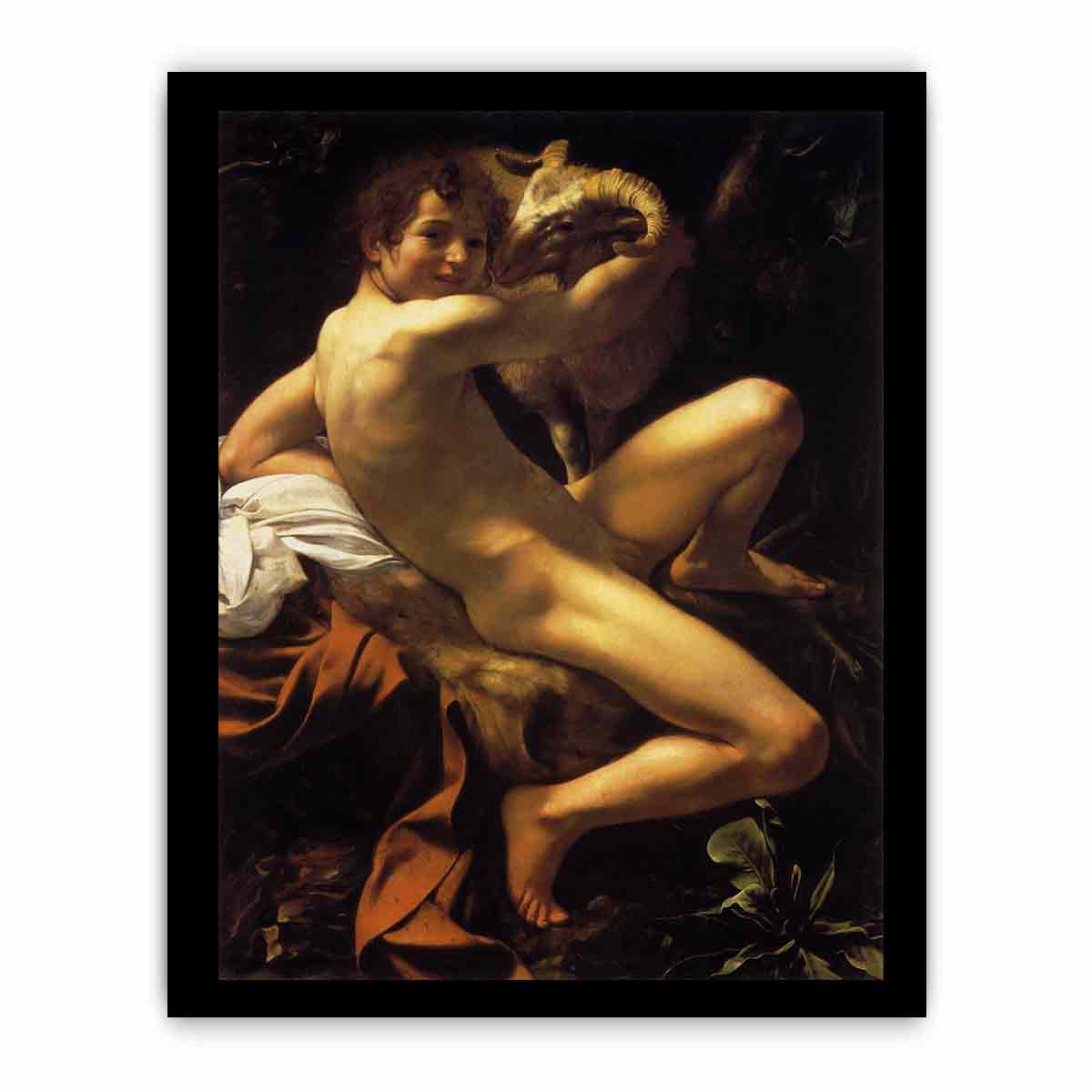 Saint John the Baptist (Youth with a Ram). By Caravaggio