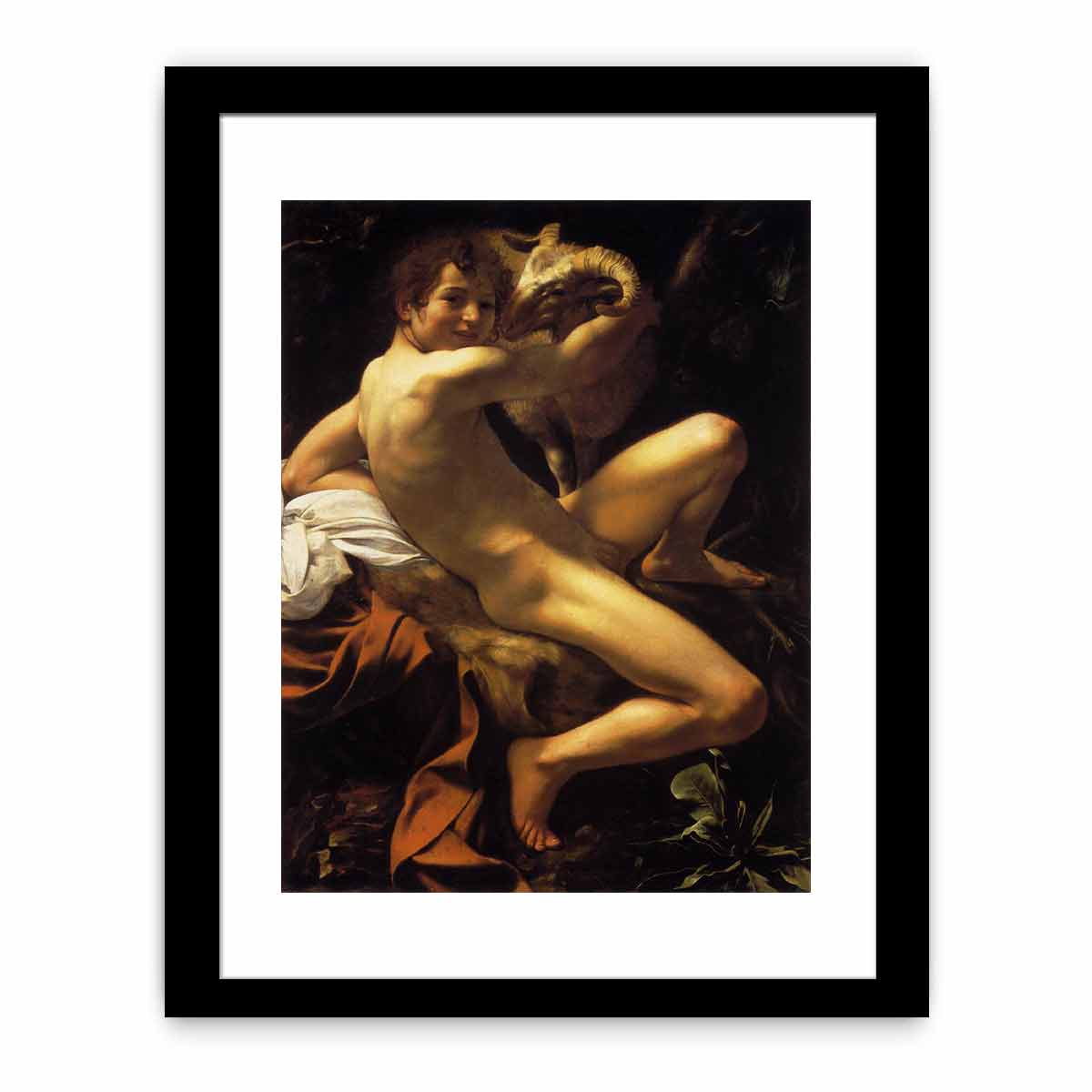 Saint John the Baptist (Youth with a Ram). By Caravaggio