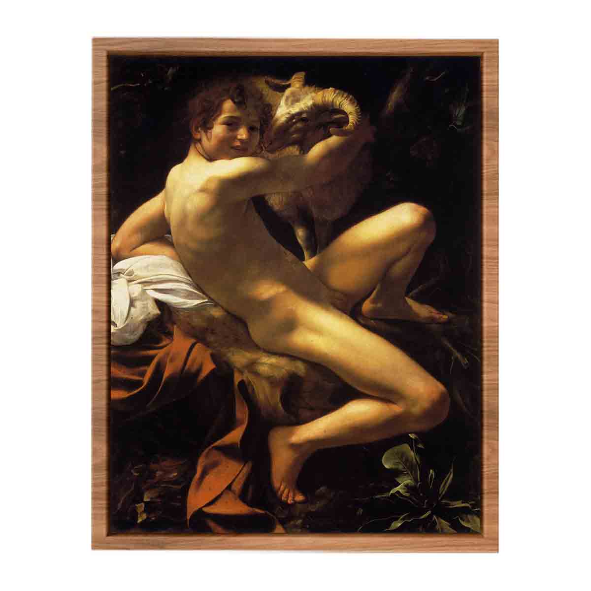 Saint John the Baptist (Youth with a Ram). By Caravaggio