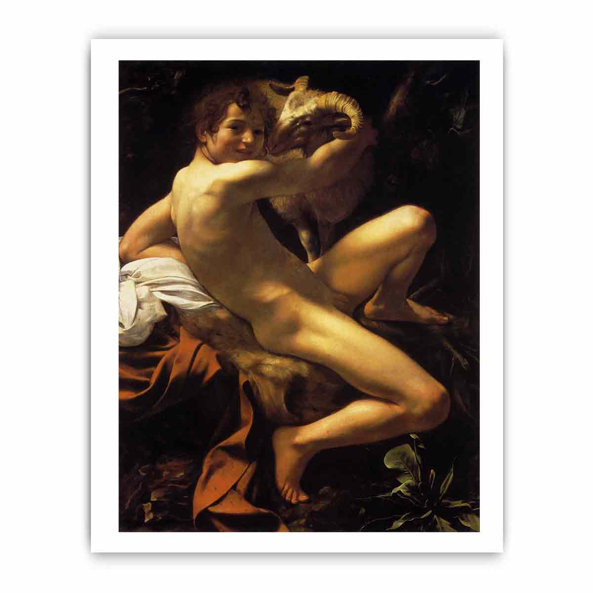 Saint John the Baptist (Youth with a Ram). By Caravaggio