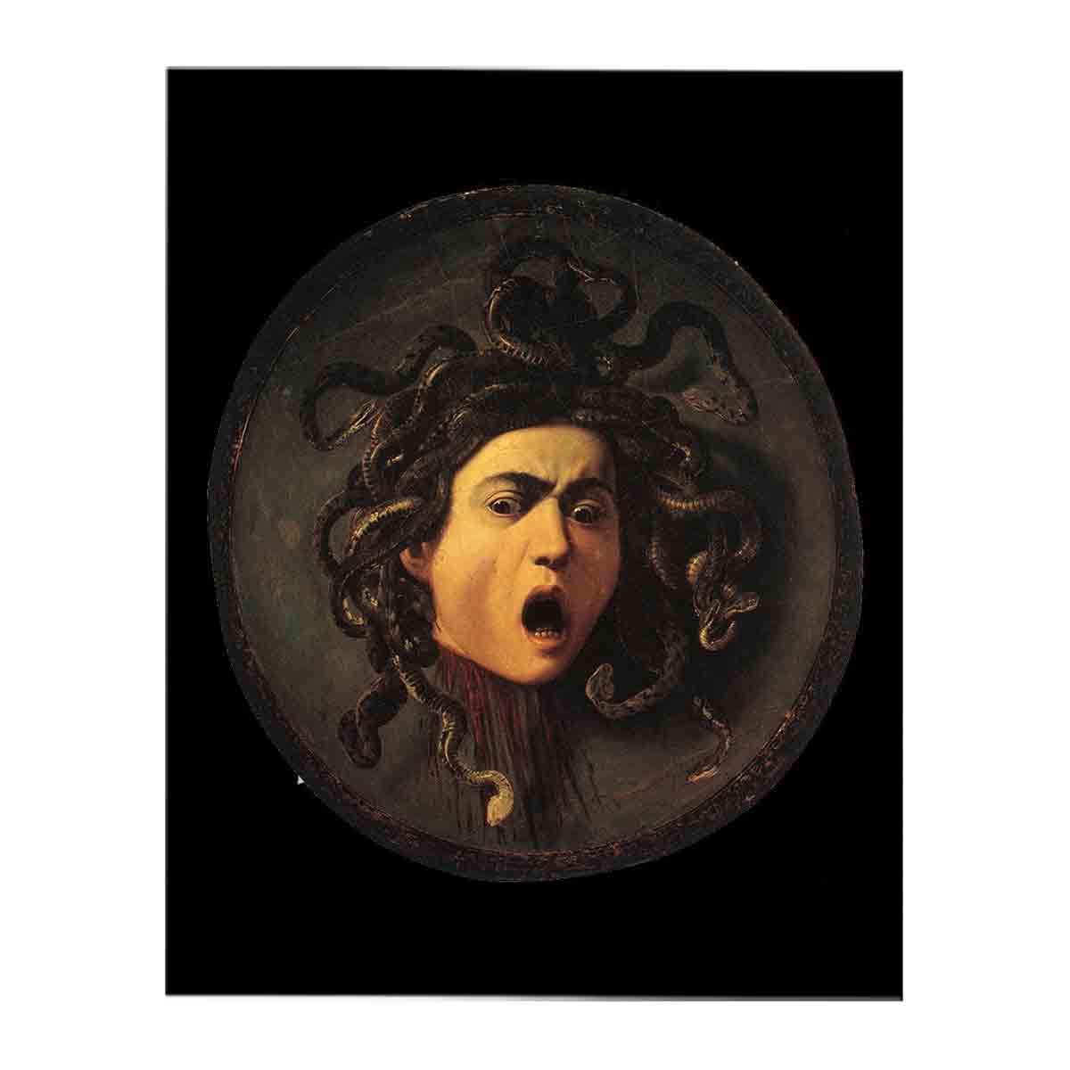 Medusa, painted on a leather jousting shield, c.1596-98