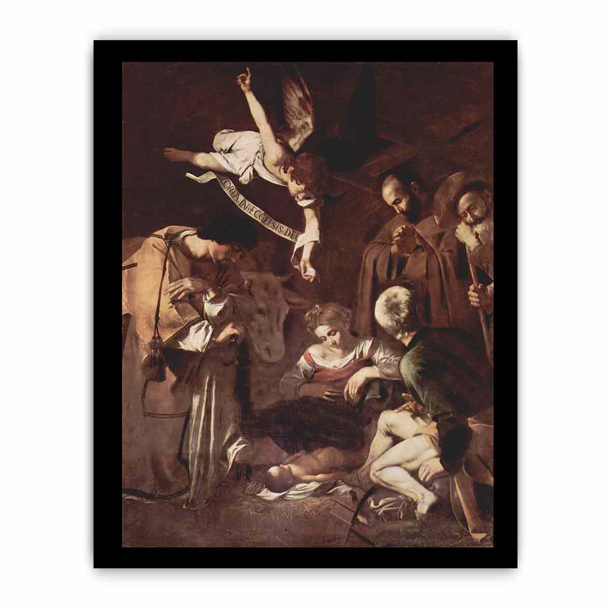 Geburt Christi mit Hl. Lorenz und Hl. Franziskus By Caravaggio