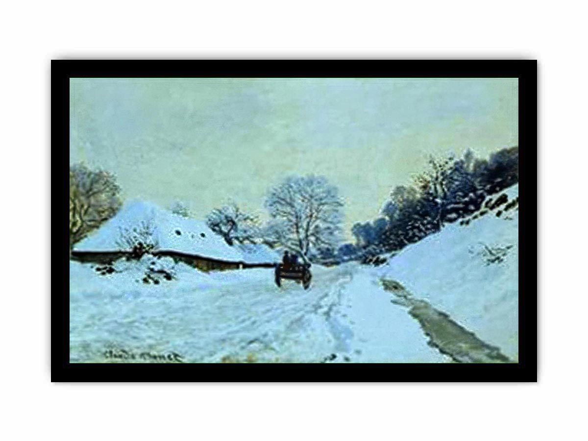 A Cart On The Snow Covered Road With Saint Simeon Farm