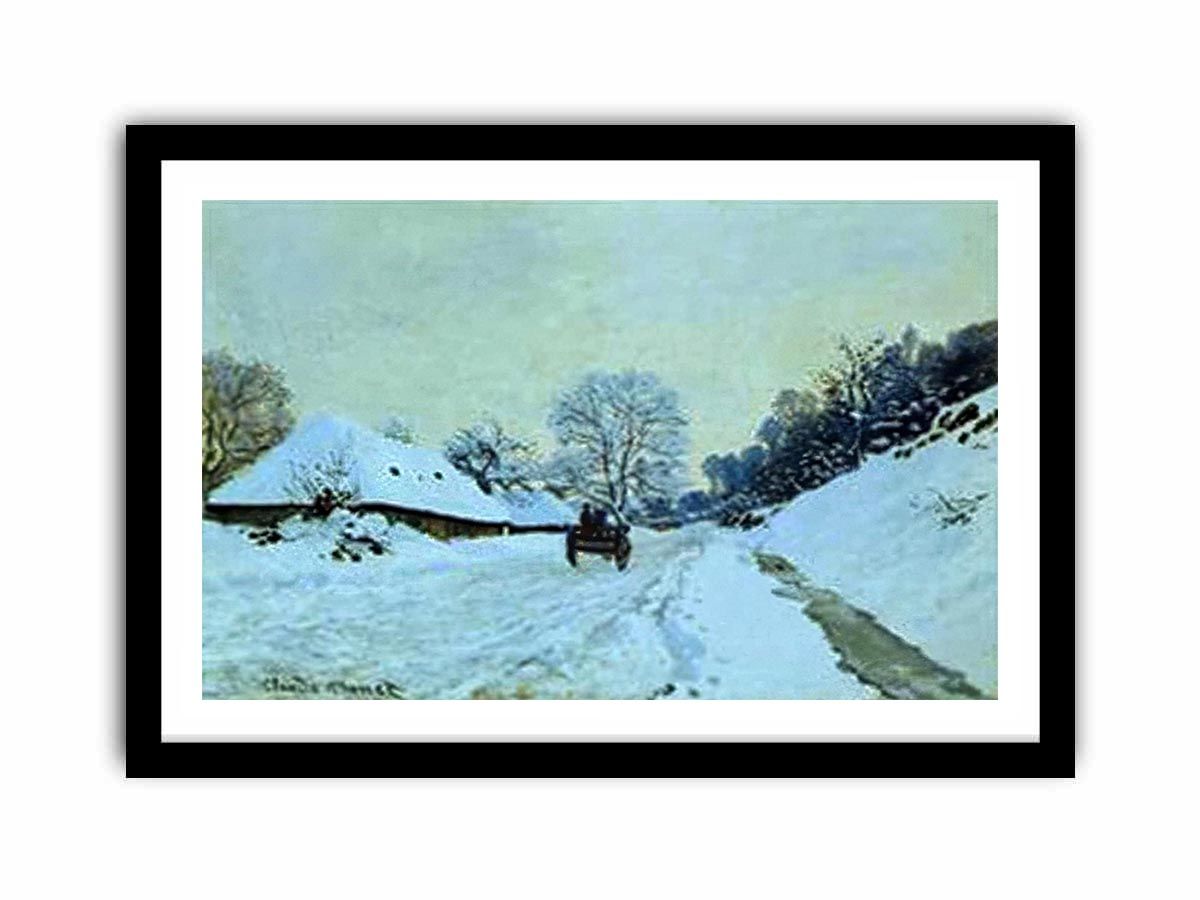 A Cart On The Snow Covered Road With Saint Simeon Farm