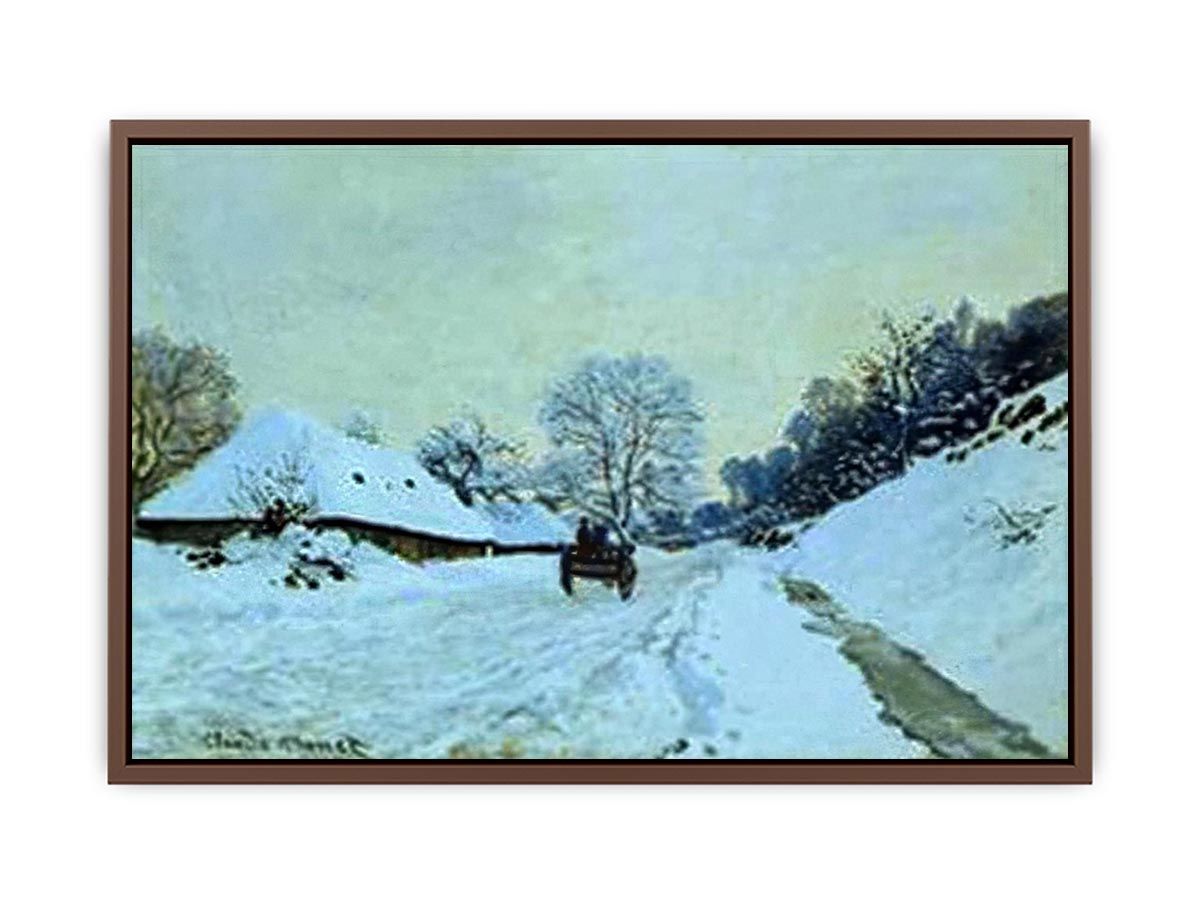 A Cart On The Snow Covered Road With Saint Simeon Farm