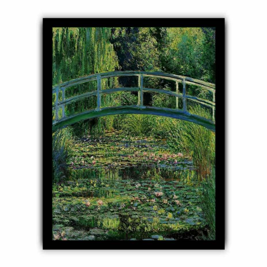 Bridge Over Rose  Water Lily Pond