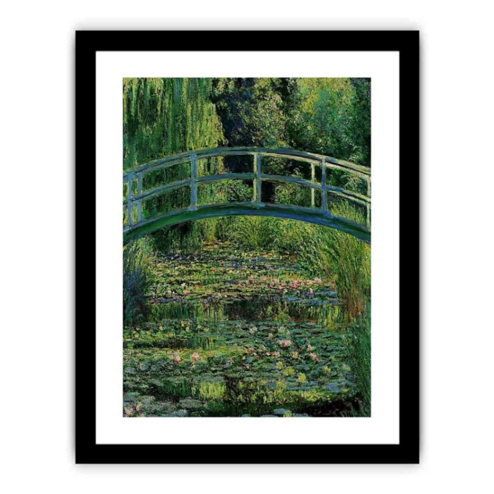 Bridge Over Rose  Water Lily Pond