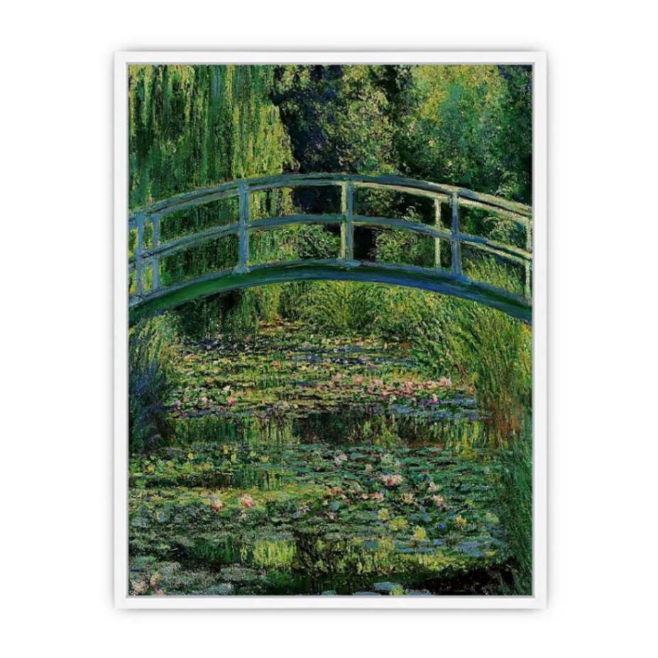 Bridge Over Rose  Water Lily Pond