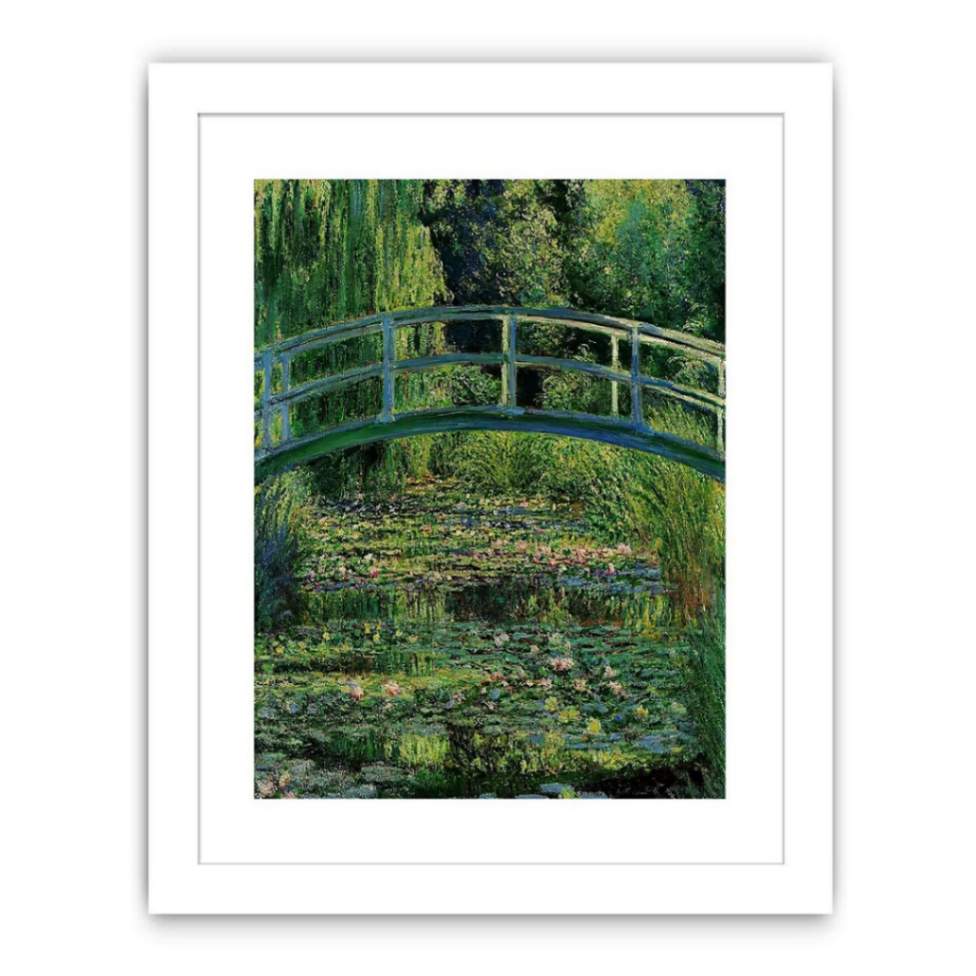 Bridge Over Rose  Water Lily Pond