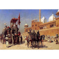 Great Mogul And His Court Returning From The Great Mosque At Delhi India