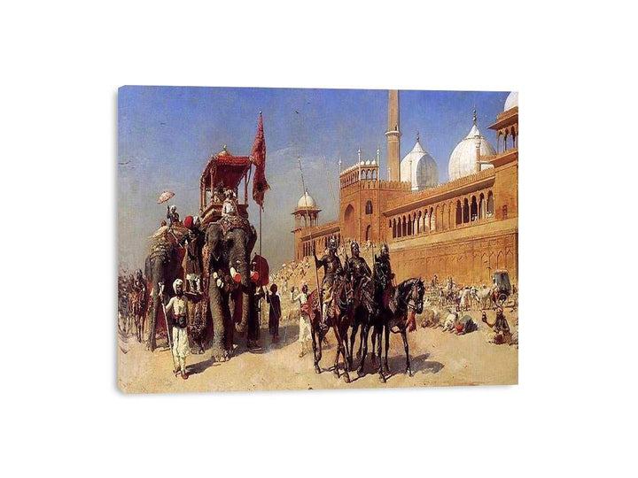 Great Mogul And His Court Returning From The Great Mosque At Delhi India