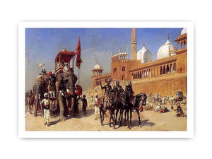 Great Mogul And His Court Returning From The Great Mosque At Delhi India