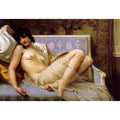 Jeune femme denudée sur canape (Young woman naked on a settee)