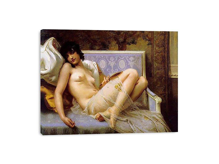 Jeune femme denudée sur canape (Young woman naked on a settee)