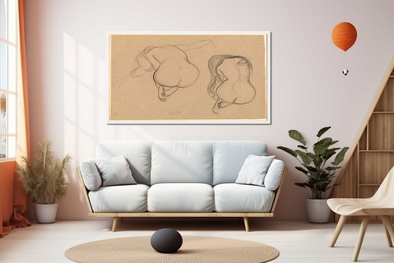 Studies Of A Seated Nude From Behind With Long Hair