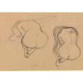 Studies Of A Seated Nude From Behind With Long Hair