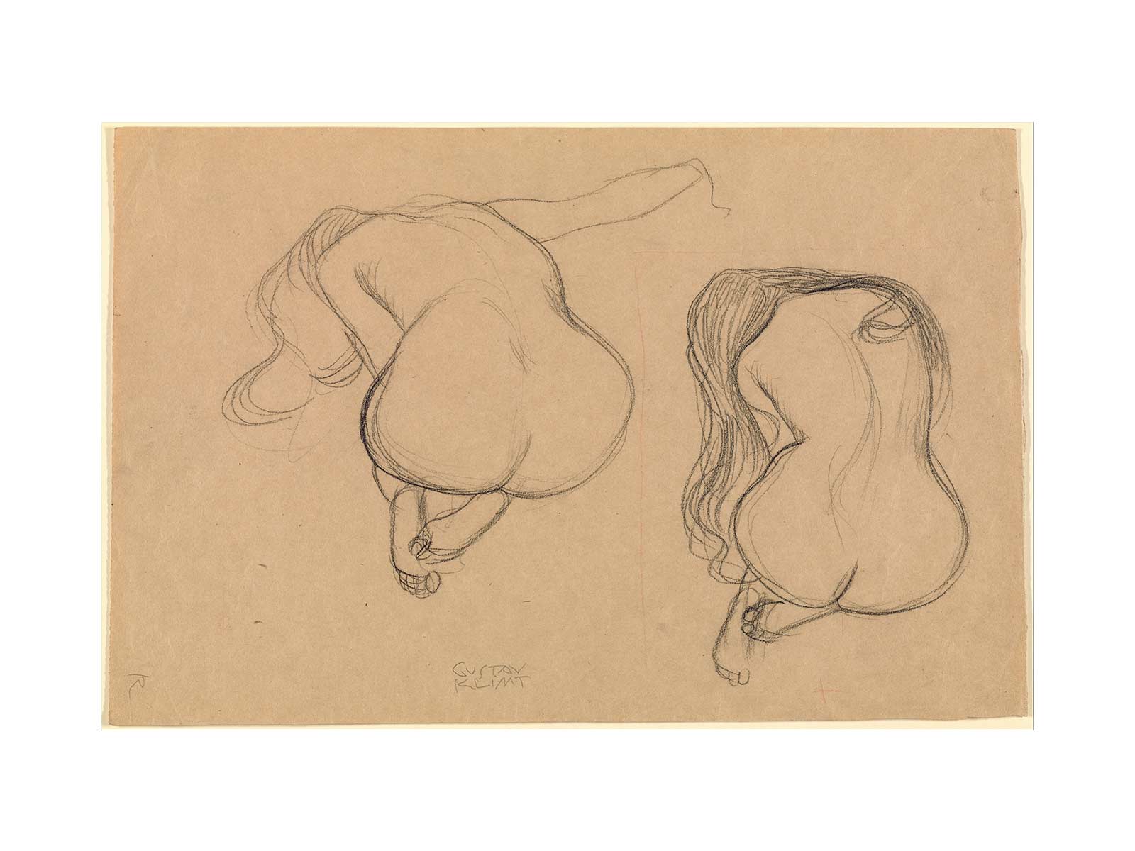 Studies Of A Seated Nude From Behind With Long Hair