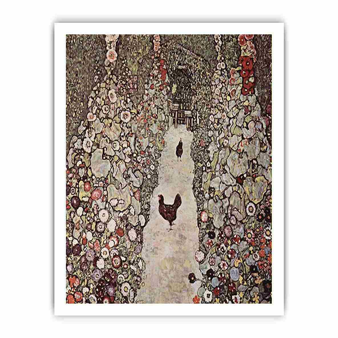 Garden with Roosters by Gustav Klimt