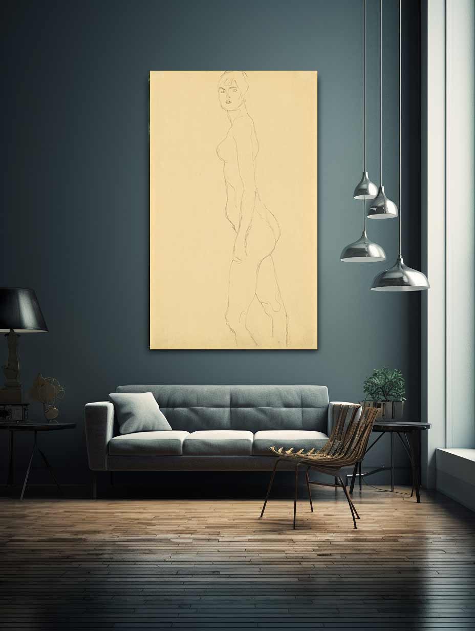 Akt Nach Links, Studie Fur 'Die Freundinnen' (Nude Turned To The Left, Study For 'Die Freundinnen')
