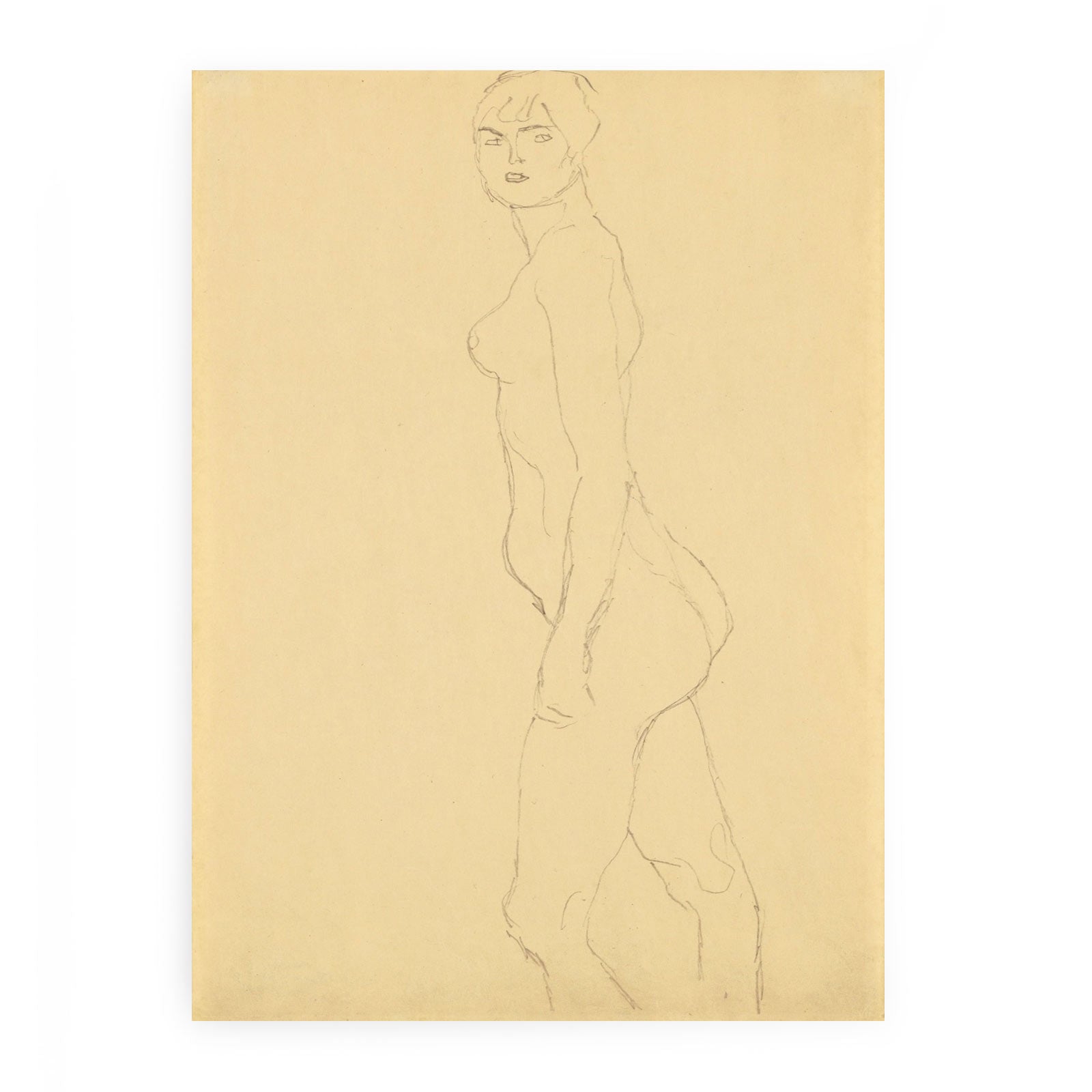 Akt Nach Links, Studie Fur 'Die Freundinnen' (Nude Turned To The Left, Study For 'Die Freundinnen')