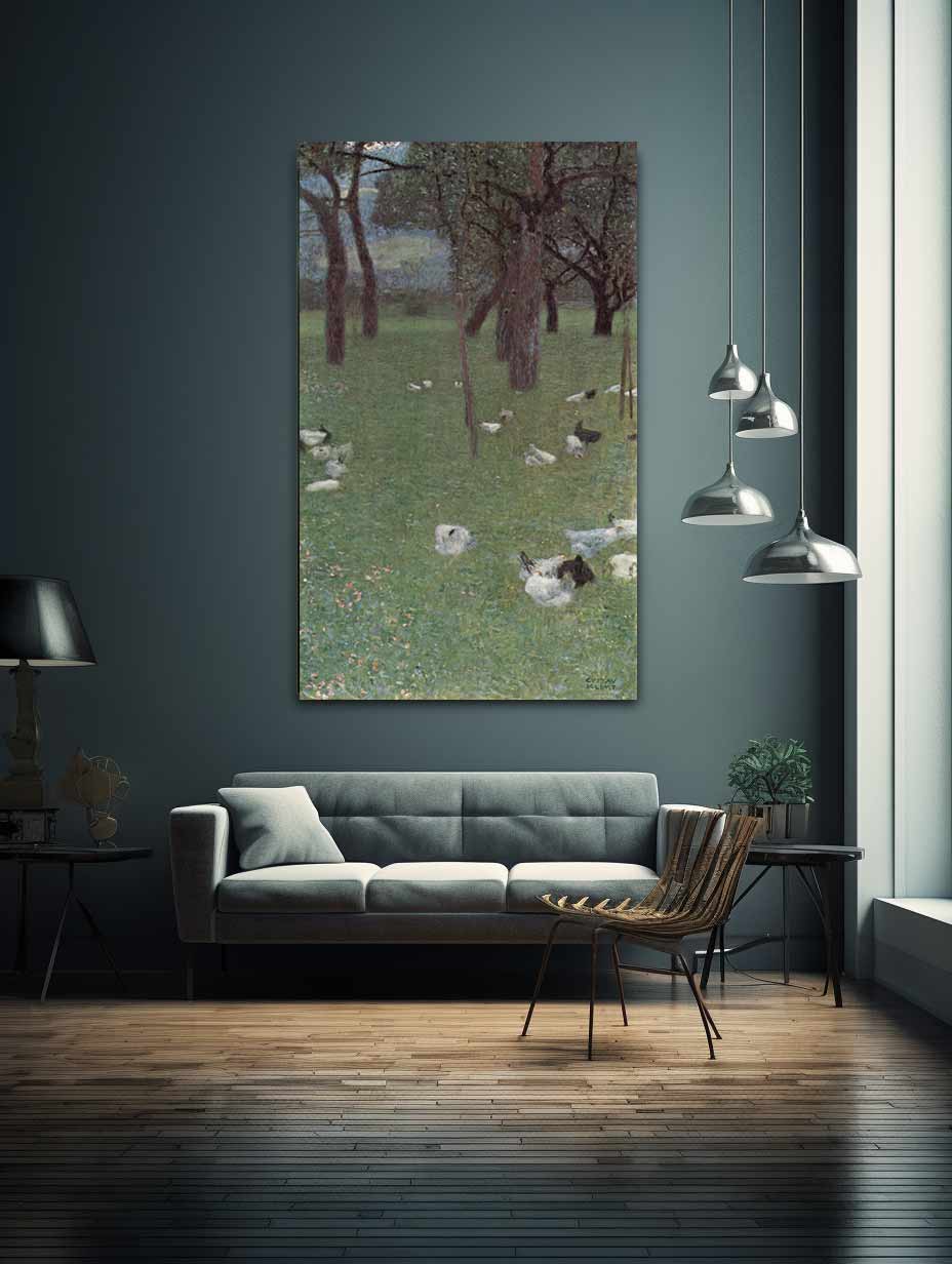 Garden with chickens in St. Agatha