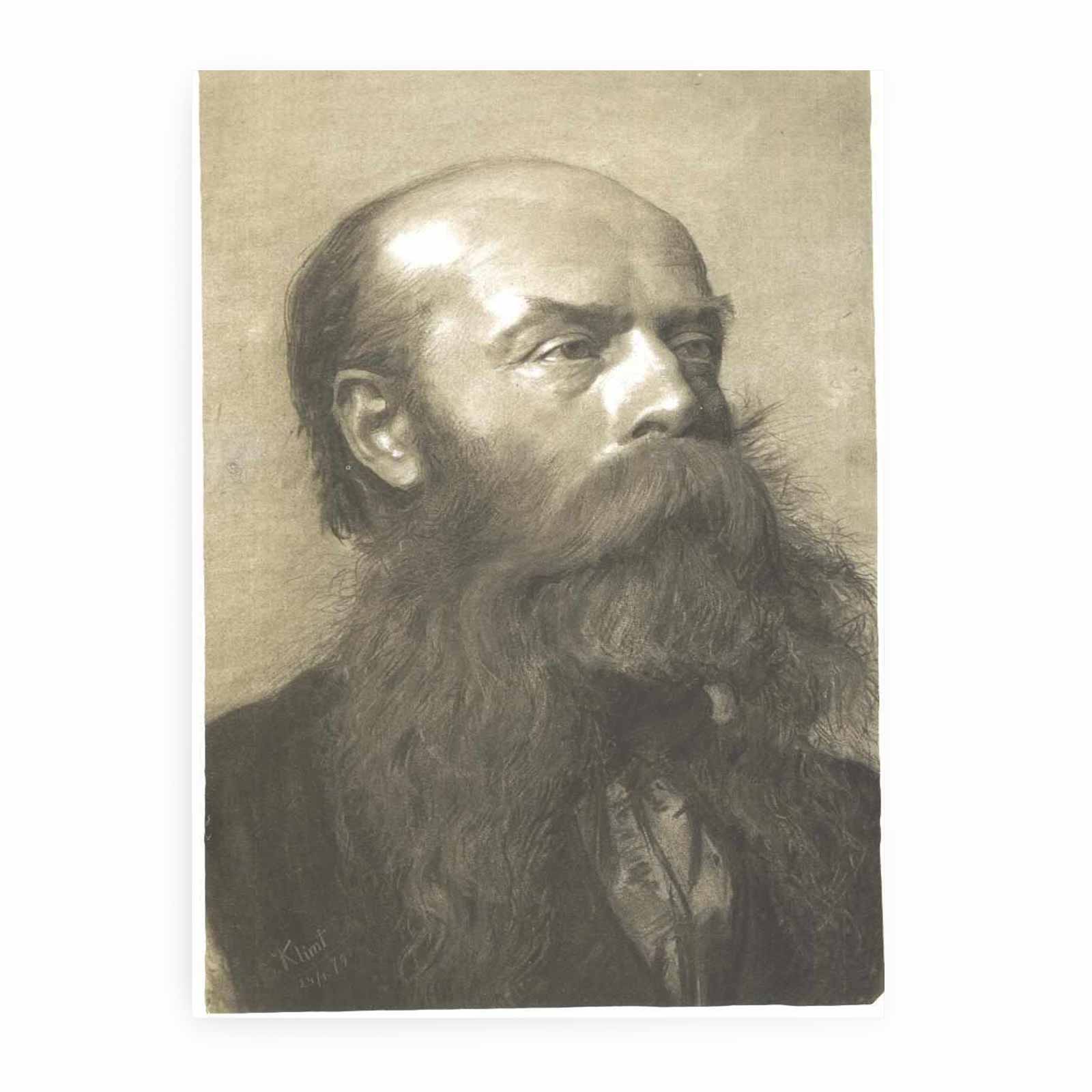Portrait of a man with beard in three quarter profil
