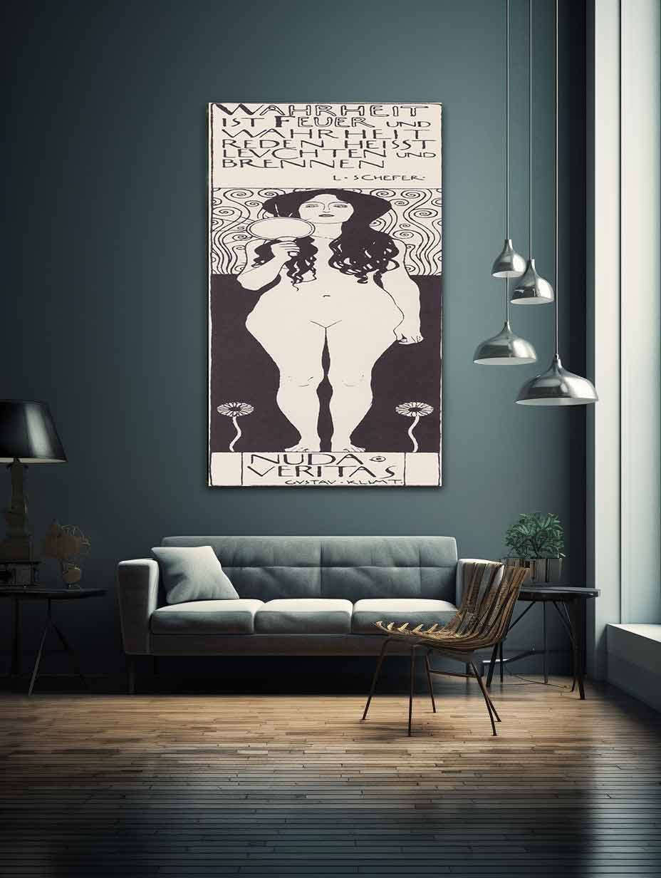 Drawing for Two Emblems for Ver Sacrum (Nuda Veritas) 1898