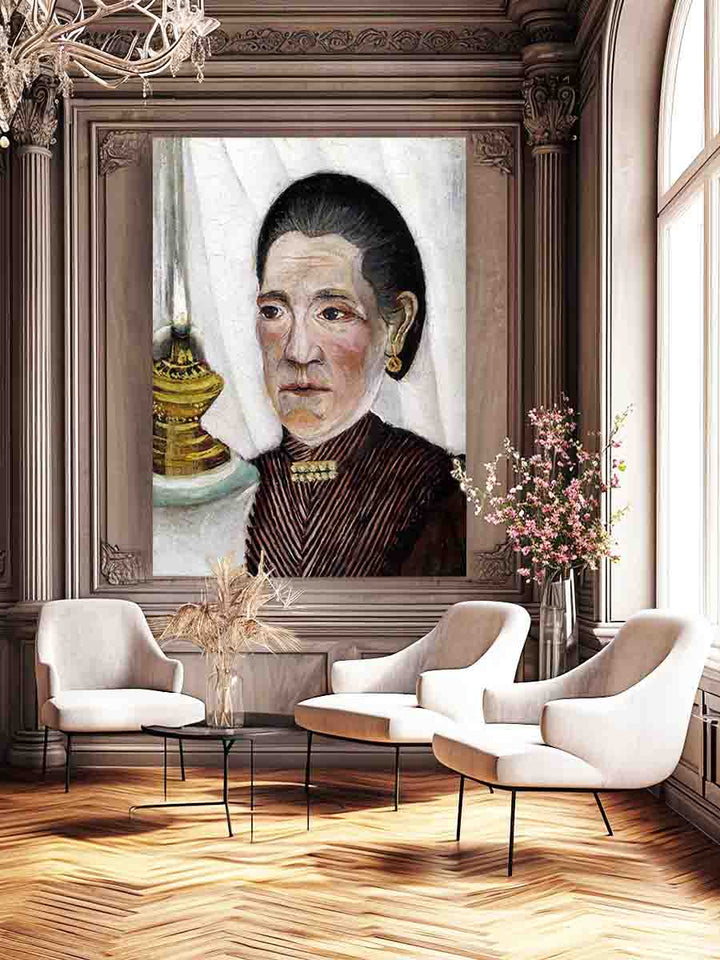 Portrait Of The Artist's Second Wife With A Lamp