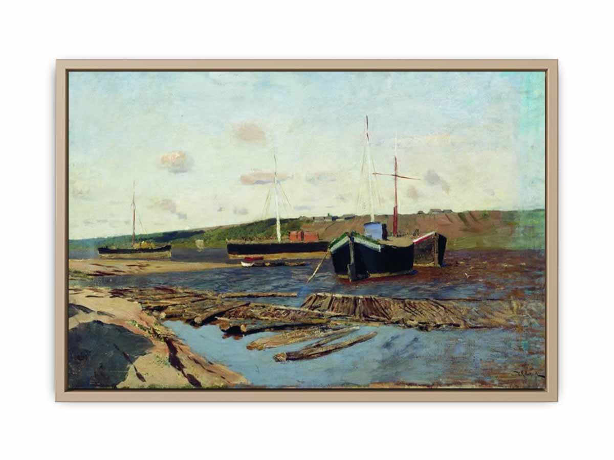 Volga. Barges.